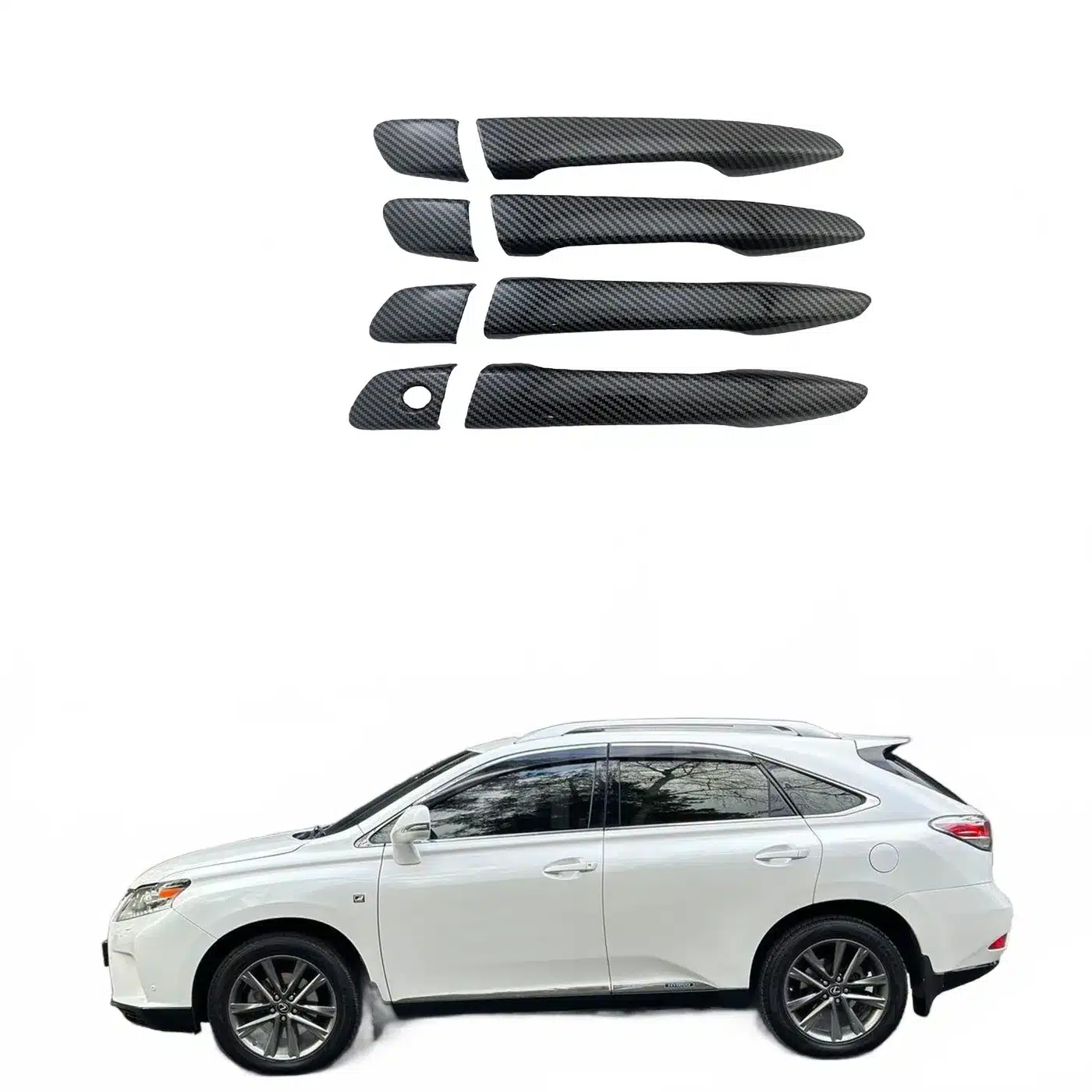 Carbon Fiber Style Car Door Handle Cover Trim for Lexus RX270 RX350 RX450H 2012-2015