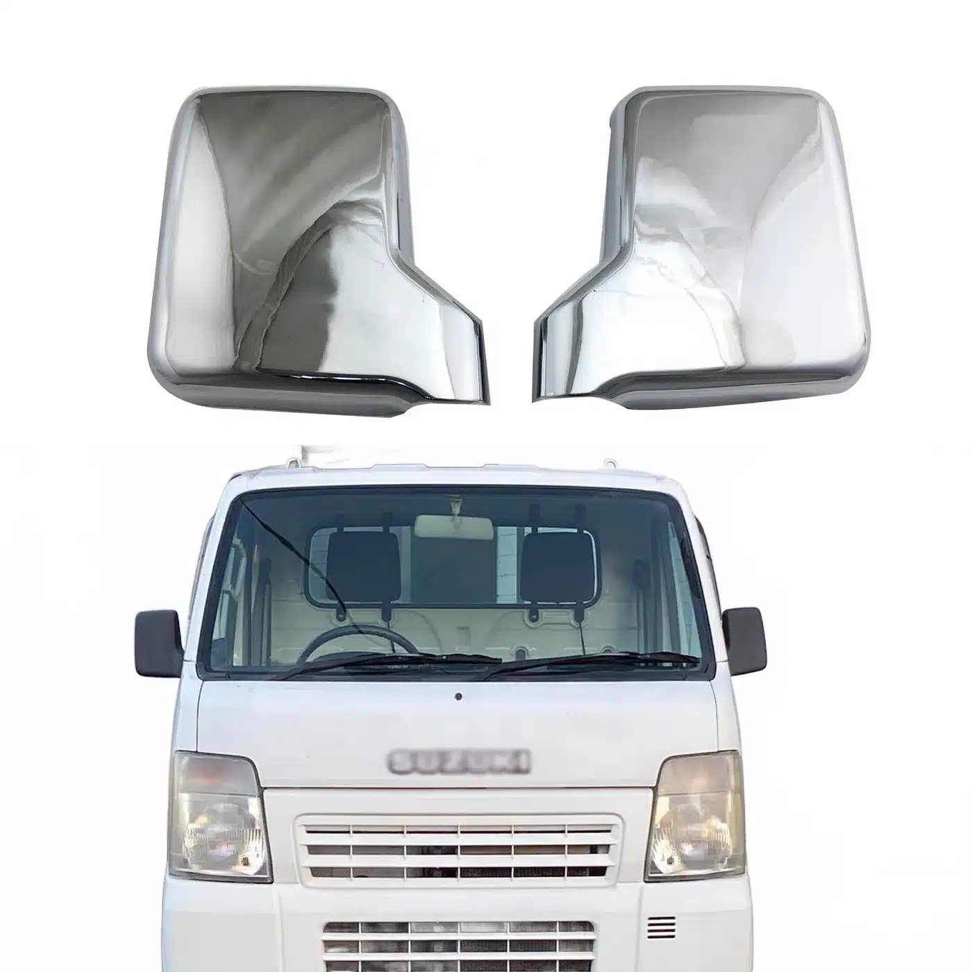 Chrome Exterior Accessories Set for Suzuki Carry 2008-2016, Side Mirror Covers and Door Handle Bowls