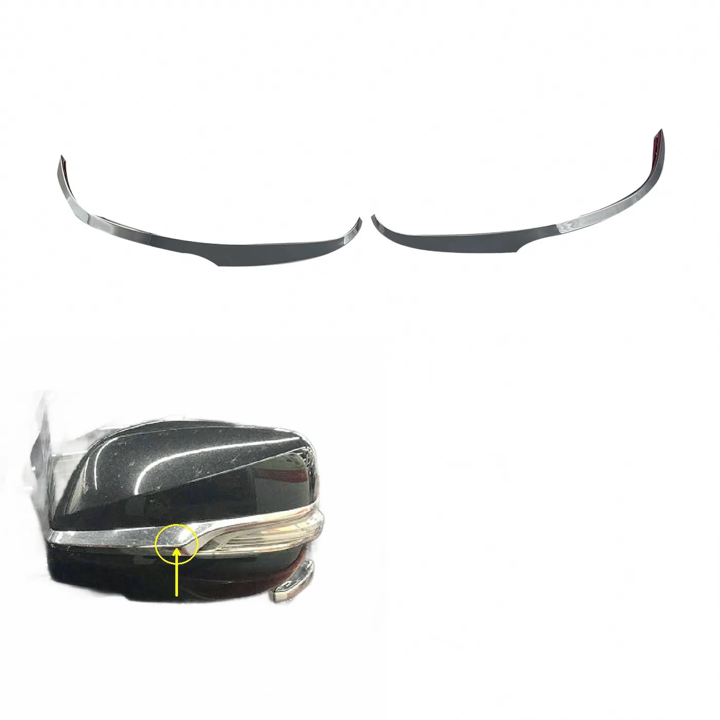 Rearview Side Mirror Trim Strip Chrome Decorative Guard for Lexus LX570 GX460