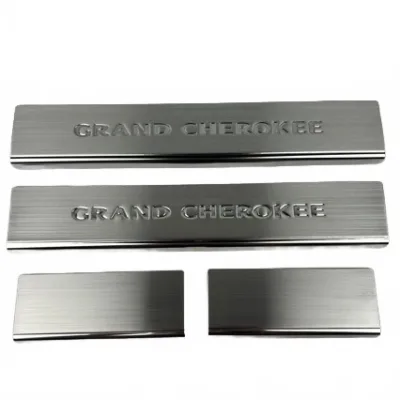 4PCS Stainless Steel Door Sill Protector Scuff Plates for 2011-2021 Jeep Grand Cherokee, Black Crystal Finish 4PCS Stainless Steel Door Sill Protector Scuff Plates for 2011-2021 Jeep Grand Cherokee, Black Crystal Finish