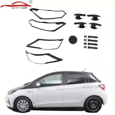 Matte Black Exterior Trim Set for Toyota Yaris and Vios 2014-2018 Body Decoration Kit Matte Black Exterior Trim Set for Toyota Yaris and Vios 2014-2018 Body Decoration Kit