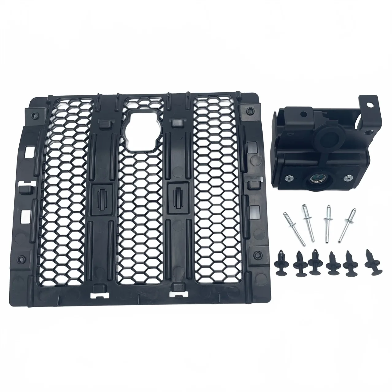 Hood Lock Latch Assembly with Replacement Center Grille Mesh for 2018-2023 Jeep Wrangler JL & Gladiator JT