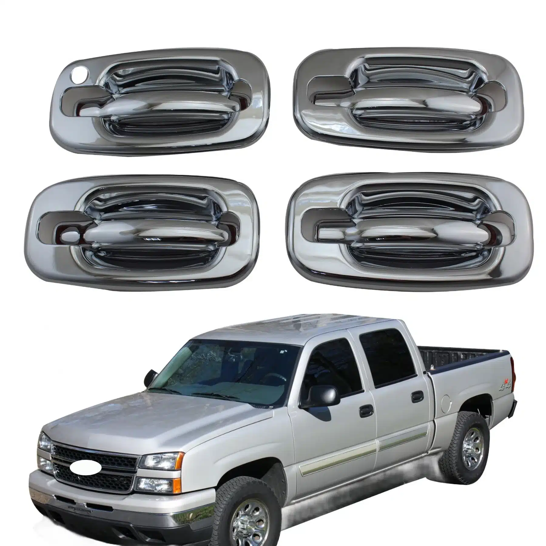 Exterior Door Handle and Tailgate Handle Cover Kit for Chevrolet Silverado GMC Sierra Yukon 1999-2006