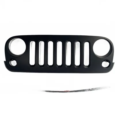 Front Hood Grille 7-Slot Matte Black ABS Mesh Replacement for 2007-2017 Jeep Wrangler JK JKU Front Hood Grille 7-Slot Matte Black ABS Mesh Replacement for 2007-2017 Jeep Wrangler JK JKU