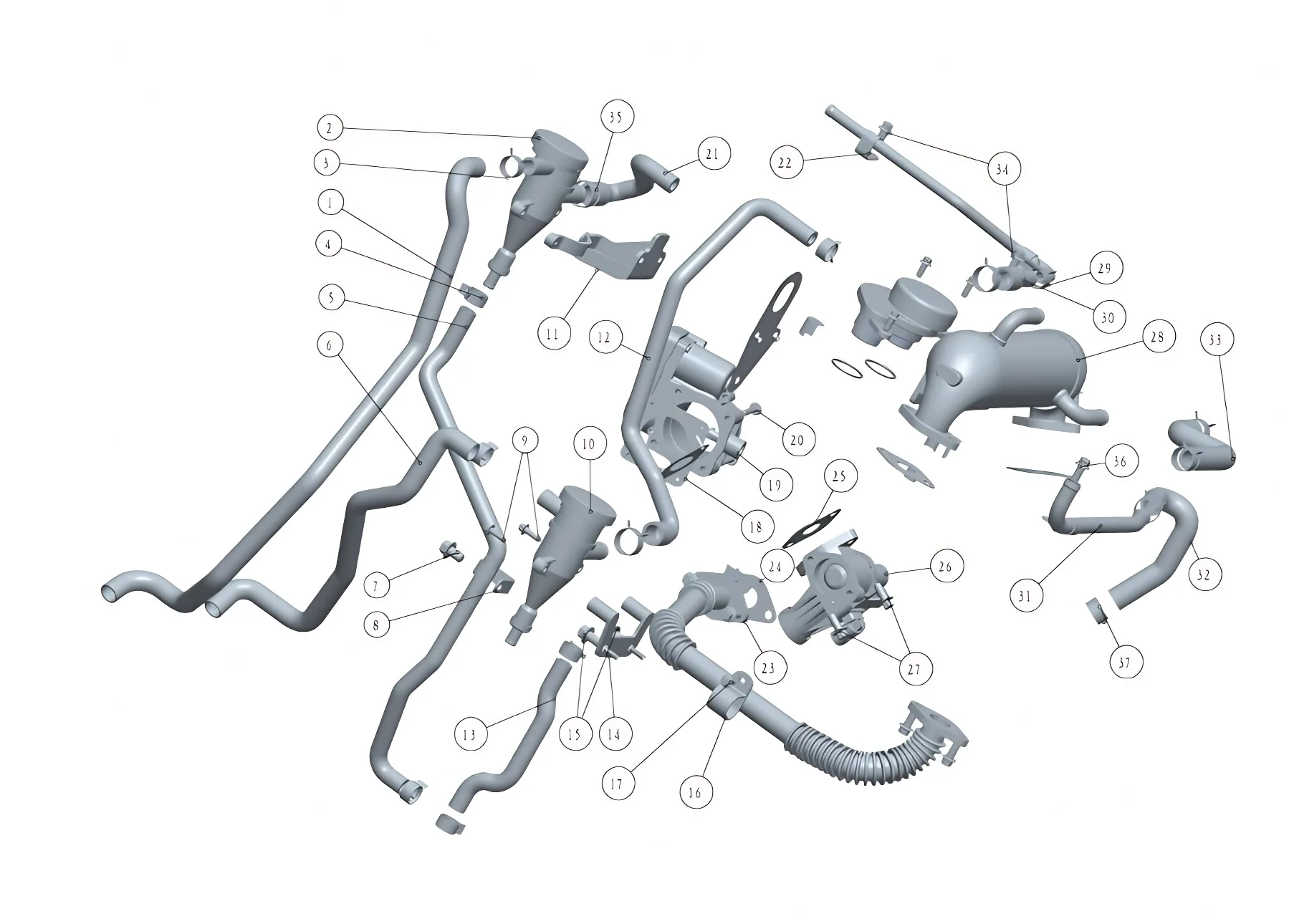 Sida Power Crankcase Ventilation Oil Return Pipe for SD4V25 2.5T Diesel Engine – 1014211-0069-001