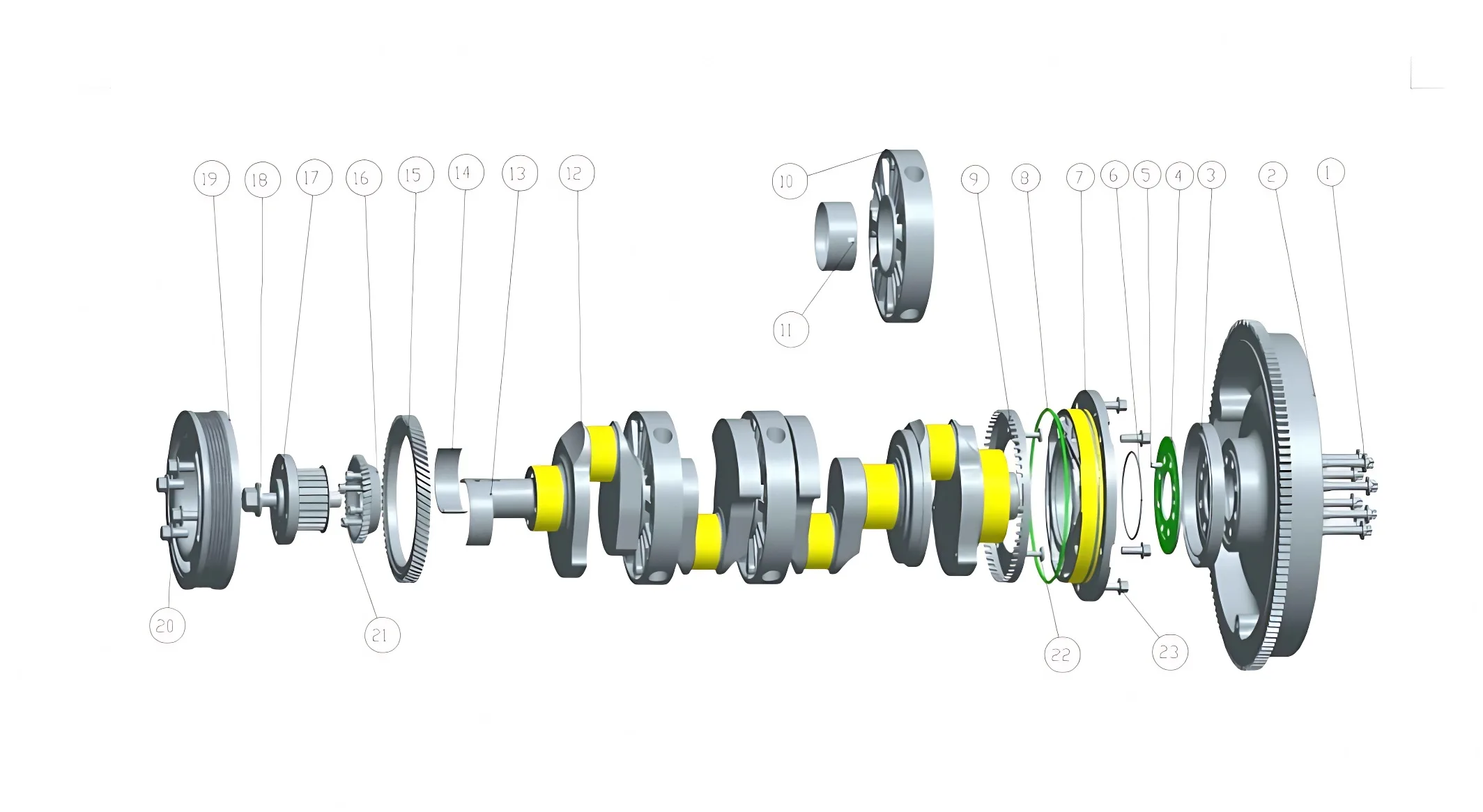 Sida Power SD4V25 Engine Crankshaft for 2.5L 2.5T Diesel Engines