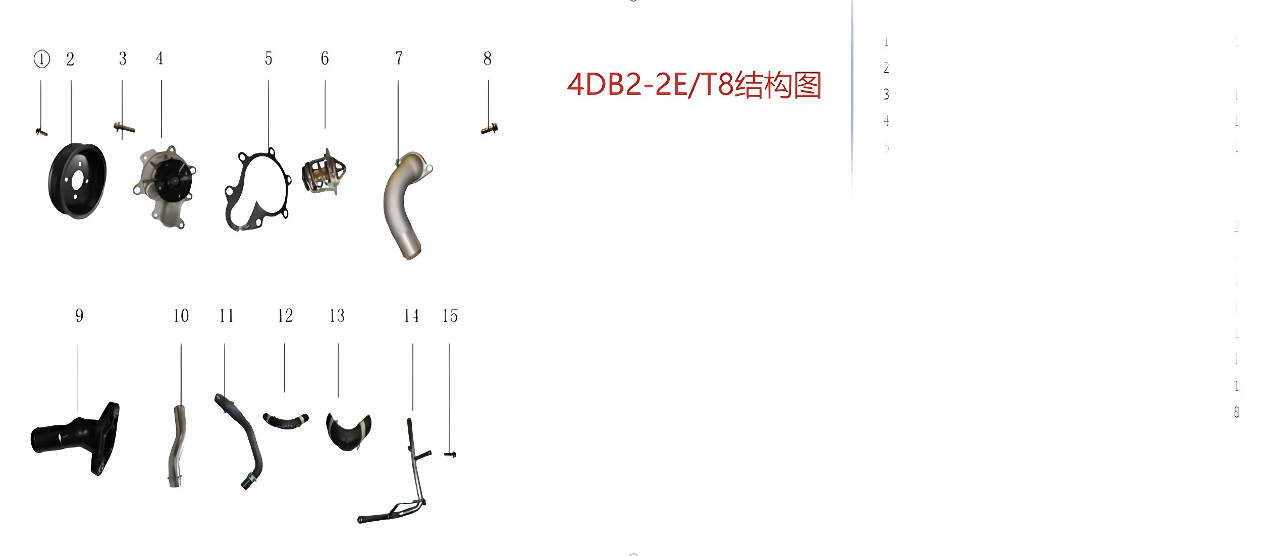 JAC Motors Water Pump Pipe for HFC4DB2 2.0L CTI Diesel Engine – 1307025-0048-001