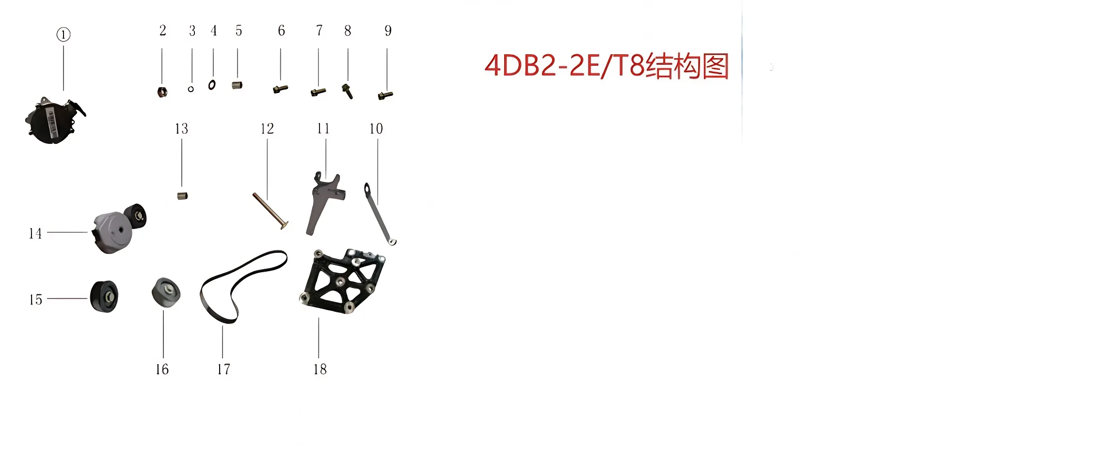 JAC Motors Belt Tensioner Assembly for HFC4DB2-2E 2.0L Diesel Engine (1025420FB010XZ)