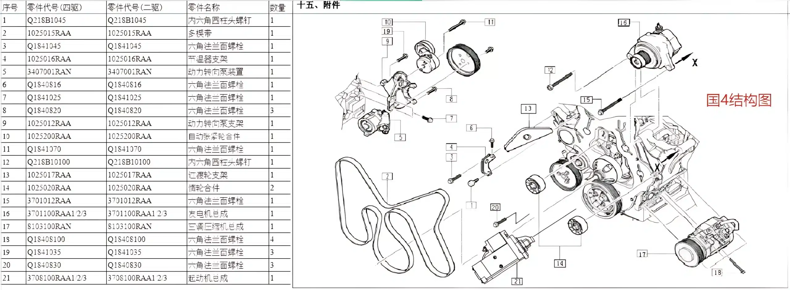 Power Steering Pump Bracket for Jiangxi Isuzu JE4D25 2.5L Ruimai/Lingtuo – 3407035-0053-001