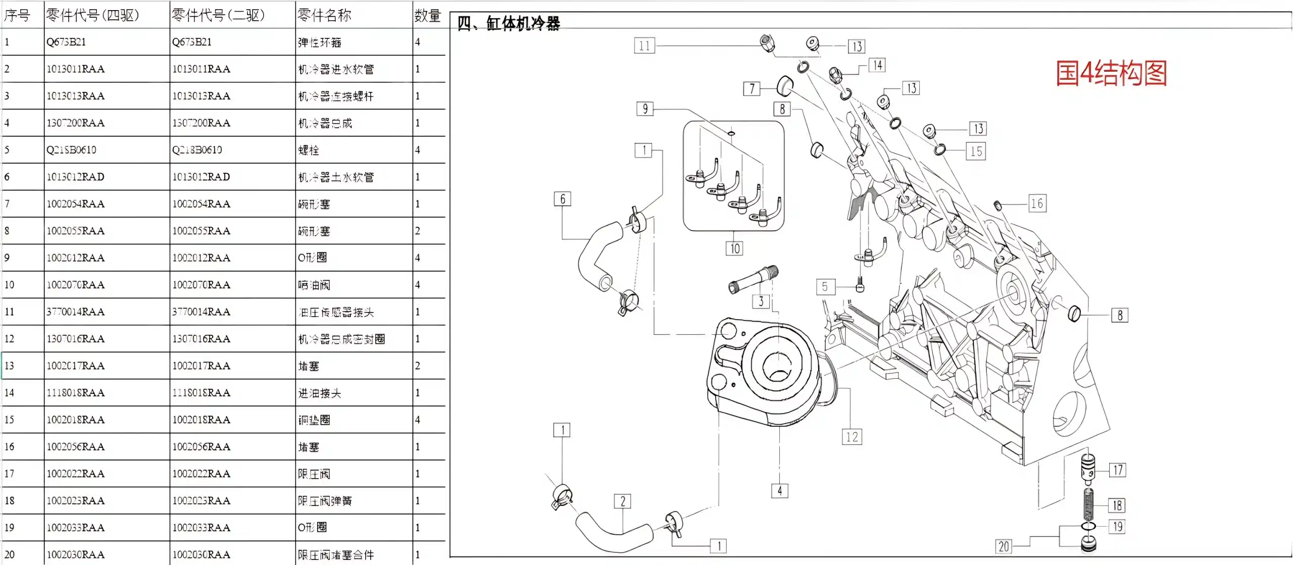 VM Motori VMR425 Piston Cooling Nozzle Assembly – Drawing No. 1002070RAA