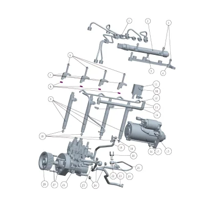 Sida Power Oil Lubrication Pipe Assembly for SD4V25 2.5T Diesel Engine Sida Power Oil Lubrication Pipe Assembly for SD4V25 2.5T Diesel Engine