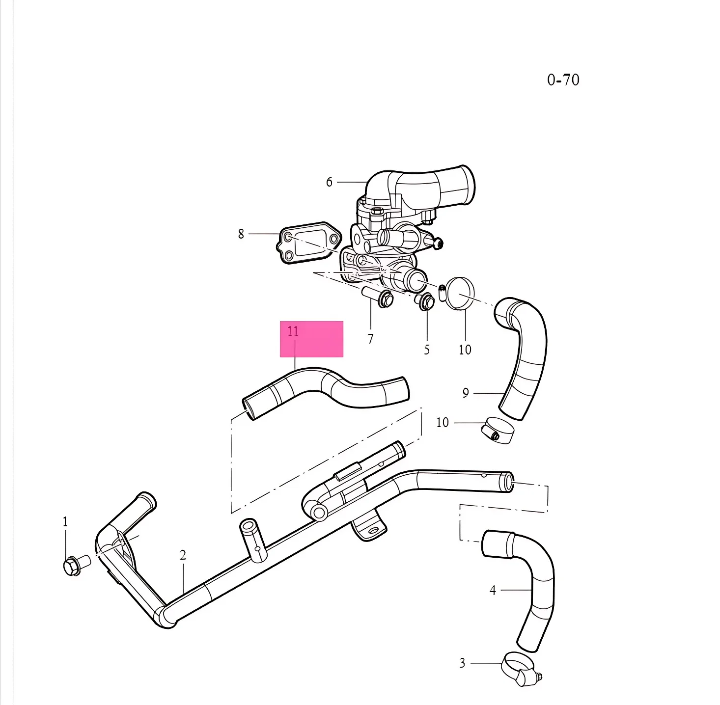 Jiangxi Isuzu Oil Cooler Water Pipe for JE4D25Q5 2.5L Diesel Engine – 1306012RAA
