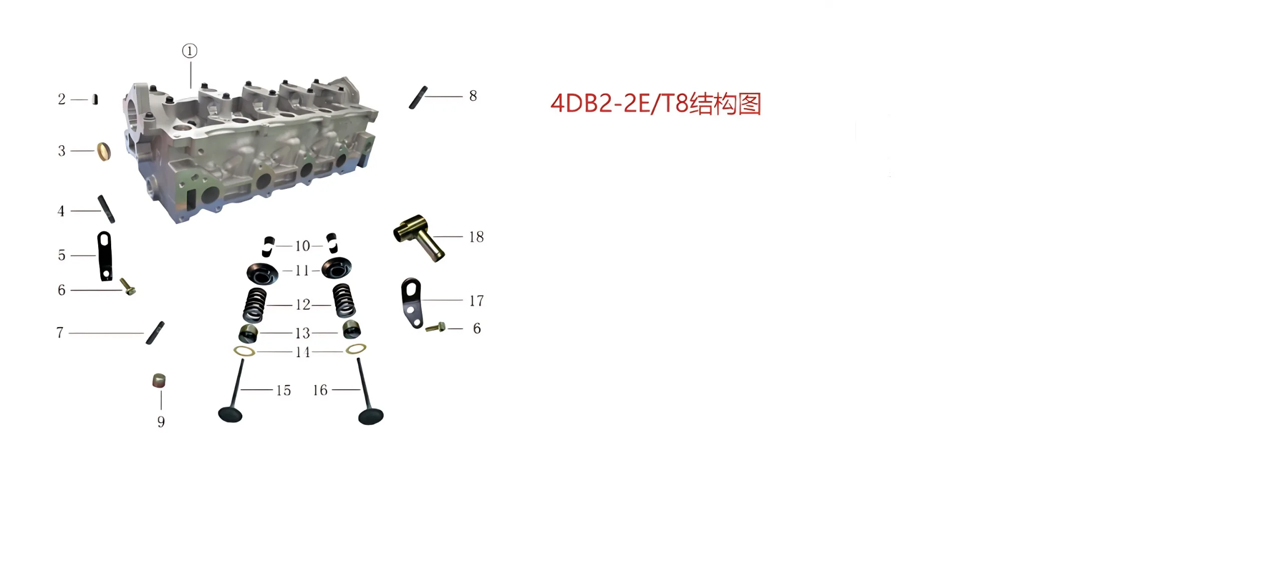 JAC Motors Cylinder Head Water Pipe for HFC4DB2 2.0T CTI Diesel Engine (1003023FB010)