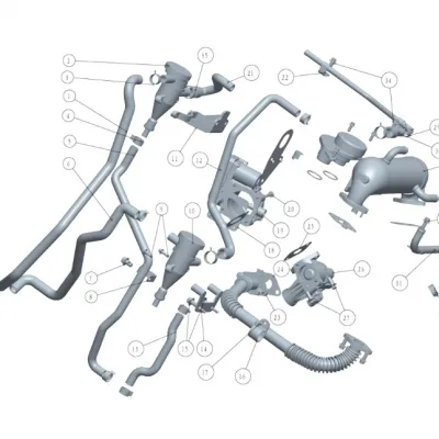 Sida Power Crankcase Ventilation Pipe for SD4V25 2.5L Turbo Diesel Engine Sida Power Crankcase Ventilation Pipe for SD4V25 2.5L Turbo Diesel Engine