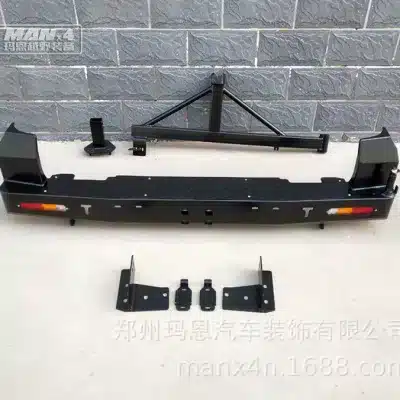 Heavy Duty Steel Rear Bumper with Spare Tire Carrier for 2006-2009 Toyota Land Cruiser Prado LC120, Off-Road Competitive Style Heavy Duty Steel Rear Bumper with Spare Tire Carrier for 2006-2009 Toyota Land Cruiser Prado LC120, Off-Road Competitive Style