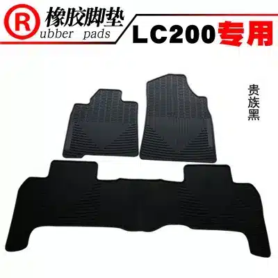 All-Weather Heavy Duty Rubber Floor Mats for Toyota Land Cruiser LC200, Black with Red Trim, 3-Piece Set All-Weather Heavy Duty Rubber Floor Mats for Toyota Land Cruiser LC200, Black with Red Trim, 3-Piece Set