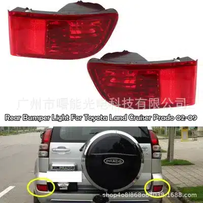 Rear Bumper Fog Light Passenger Side (RH) for 2002-2009 Toyota Prado LC120 GRJ120 TRJ120, OEM 81591-60130 Rear Bumper Fog Light Passenger Side (RH) for 2002-2009 Toyota Prado LC120 GRJ120 TRJ120, OEM 81591-60130