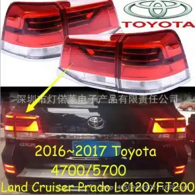 LED Rear Taillight Assembly Brake Lamp Replacement for Toyota Land Cruiser LC200 4700 & Prado 2016+, IP66 Waterproof