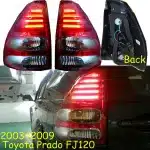 LED Rear Taillight Assembly with DRL Red/White Lens Pair for 2003-2009 Toyota Land Cruiser Prado LC120