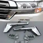 LED Headlight Assembly with Sequential Turn Signal for 2016-2017 Toyota Land Cruiser 200 LC200, Chrome Housing