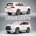 1:24 Scale Lexus LX570 Die-cast Alloy Model Car with Sound and Light, Black Metal Collection