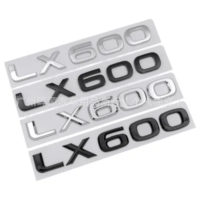 3D LX600 Emblem Trunk Badge Sticker Matte Black Exterior Logo for Lexus LX600 Side & Rear Body