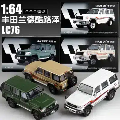 1:64 Toyota Land Cruiser LC76 Die-Cast Off-Road Vehicle Model, Blue Alloy Miniature Collectible 1:64 Toyota Land Cruiser LC76 Die-Cast Off-Road Vehicle Model, Blue Alloy Miniature Collectible