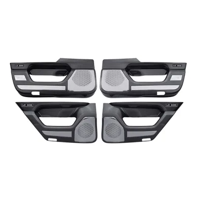 4PCS Door Anti-Kick Plate Interior Protective Trim Pads for 2023-2025 Toyota Land Cruiser LC300, Carbon Fiber Style ABS