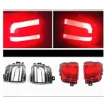 LED Rear Bumper Reflector Lights for Toyota Land Cruiser LC200 2016-2021, Sequential Brake Tail Fog Lamps, IP67 Waterproof