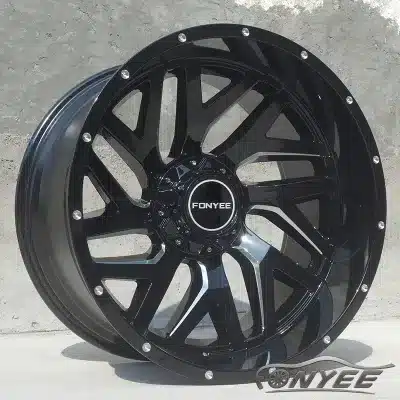 22×12 Off-Road Alloy Wheel Rim 6×135 / 6×139.7 PCD ET-44 for Ford F-150 Raptor, Toyota Prado, Hummer H3 – Gloss Black Milled