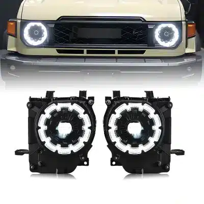 Full LED Headlight Assembly with Low-Profile Raised Design for Toyota Land Cruiser LC76 LC78 LC79, IP68 Waterproof Full LED Headlight Assembly with Low-Profile Raised Design for Toyota Land Cruiser LC76 LC78 LC79, IP68 Waterproof