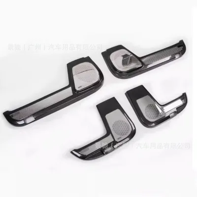 Interior Door Anti-Kick Guard and Speaker Trim Covers for 2010-2020 Toyota Land Cruiser Prado LC150, ABS Black 4PCS Interior Door Anti-Kick Guard and Speaker Trim Covers for 2010-2020 Toyota Land Cruiser Prado LC150, ABS Black 4PCS