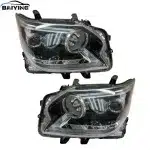 LED Projector Headlight Assembly with Sequential Turn Signal for 2014-2019 Lexus GX460, White Housing