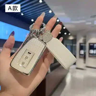 TPU Smart Key Fob Cover with Diamond Texture Pink Finish and Lanyard for Lexus RX300 NX200 LX570 RX270 ES250 RX450H