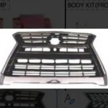 Front Bumper Upper Grille Replacement for Lexus LX570 2012-2015, ABS Chrome Black Finish