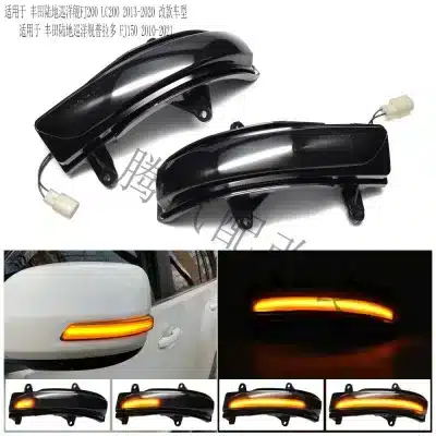LED Dynamic Side Mirror Turn Signal Light Sequential Running Water Lamp for Toyota Land Cruiser FJ200 2013-2020 & Prado FJ150 2010-2021, Smoked Lens