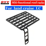Aluminum Roof Rack Platform Cargo Carrier for Toyota Land Cruiser LC100 LC200, 2.2m x 1.42m Black Expedition Tray