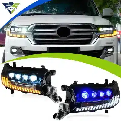 LED Four-Eye Projector Headlight Assembly for Toyota Land Cruiser LC200 2016-2020, Clear Lens Left & Right Side LED Four-Eye Projector Headlight Assembly for Toyota Land Cruiser LC200 2016-2020, Clear Lens Left & Right Side