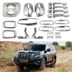 Chrome Fuel Tank Cap Cover Trim Accessory for 2017-2022 Toyota Prado FJ150, ABS Mirror Finish