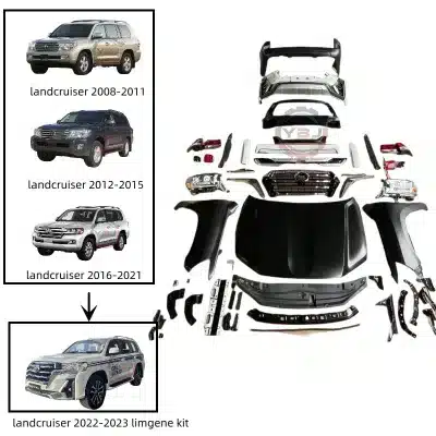 Full Body Kit Conversion Upgrade for 2008-2017 Toyota Land Cruiser LC200 FJ200 to 2018-2021 Style, ABS Material