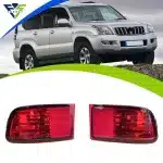 Rear Bumper Fog Light Reflector Red Lens for Toyota Land Cruiser Prado FJ120 2003-2009, 1 Pair