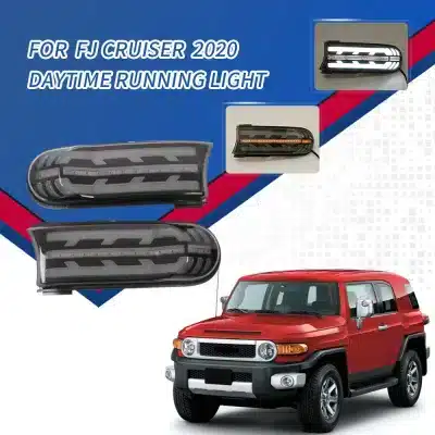 LED Daytime Running Lights with Turn Signal Lamps for 2007-2021 Toyota FJ Cruiser, 12V Front Bumper Fog Light Replacement LED Daytime Running Lights with Turn Signal Lamps for 2007-2021 Toyota FJ Cruiser, 12V Front Bumper Fog Light Replacement