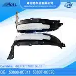 Front Inner Fender Liner Splash Shield Pair for 2007-2010 Toyota FJ Cruiser, Replaces 53808-35111 53807-35111