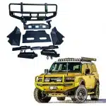 Off-Road Racing Front Bumper Assembly with Winch Mount Compatibility for Toyota Prado LC250, Heavy Duty Steel