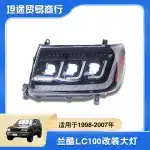 Headlight Assembly with Turn Signal for 1998-2007 Toyota Land Cruiser LC100 FJ100, Front Replacement Lens, ABS Material