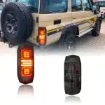 LED Tail Light Assembly for Toyota Land Cruiser LC70 LC71 LC76 LC78 LC79, Smoked Sequential Turn Signal Rear Lamps