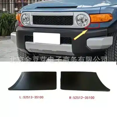 Front Headlight Lower Fender Trim Corner Filler Bezels for 2007-2014 Toyota FJ Cruiser, Left & Right Side Set, OE 52512-35100 52513-35100 Front Headlight Lower Fender Trim Corner Filler Bezels for 2007-2014 Toyota FJ Cruiser, Left & Right Side Set, OE 52512-35100 52513-35100