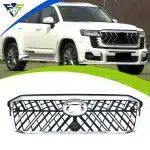 Front Bumper Mesh Grille Insert Black Replacement for Toyota Land Cruiser LC300 2022-2024