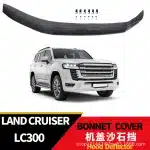 Front Hood Bug Deflector Bonnet Guard Sandstone Protector for Land Cruiser LC300 J300 2024+, Smoked Black Acrylic