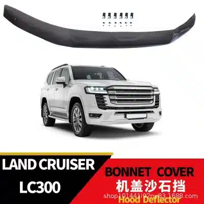 Front Hood Bug Deflector Bonnet Guard Sandstone Protector for Land Cruiser LC300 J300 2024+, Smoked Black Acrylic Front Hood Bug Deflector Bonnet Guard Sandstone Protector for Land Cruiser LC300 J300 2024+, Smoked Black Acrylic